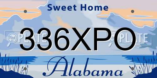 336XPO Alabama License Plate