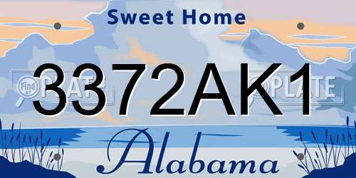 3372AK1 Alabama License Plate
