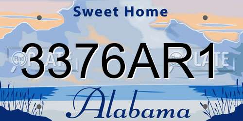 3376AR1 Alabama License Plate