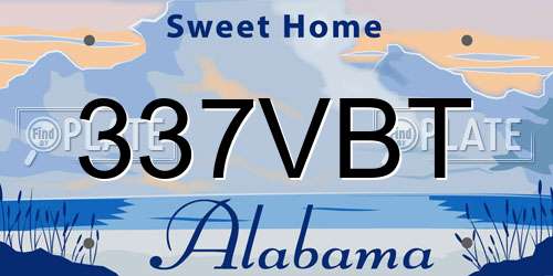 337VBT Alabama License Plate