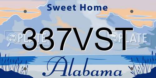 337VST Alabama License Plate