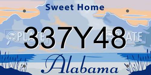 337Y48 Alabama License Plate