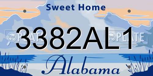 3382AL1 Alabama License Plate
