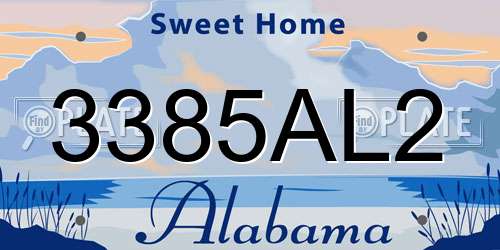 3385AL2 Alabama License Plate
