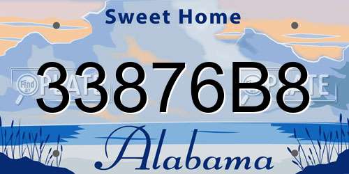 33876B8 Alabama License Plate