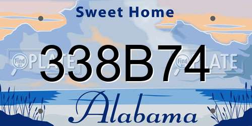 338B74 Alabama License Plate