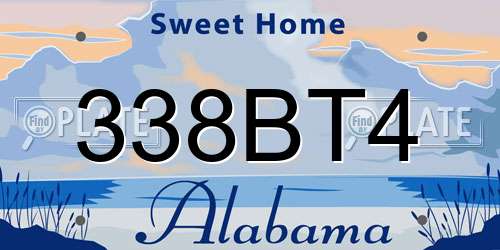 338BT4 Alabama License Plate