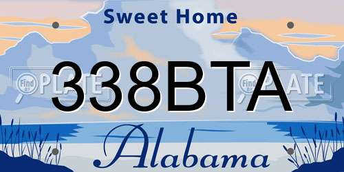 338BTA Alabama License Plate