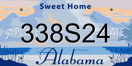 338S24 Alabama License Plate