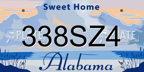 338SZ4 Alabama License Plate
