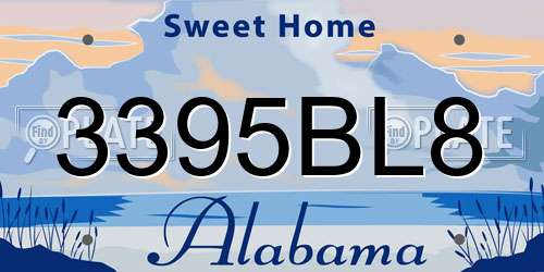 3395BL8 Alabama License Plate