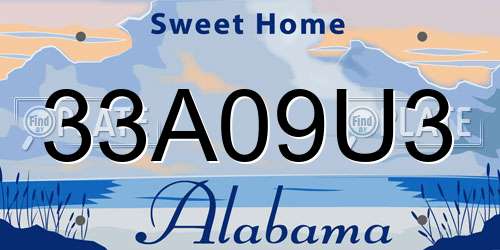 33A09U3 Alabama License Plate