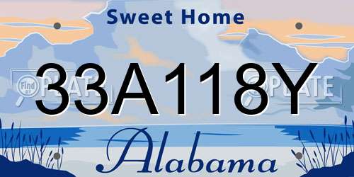 33A118Y Alabama License Plate