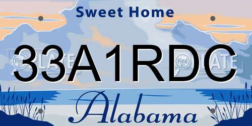 33A1RDC Alabama License Plate