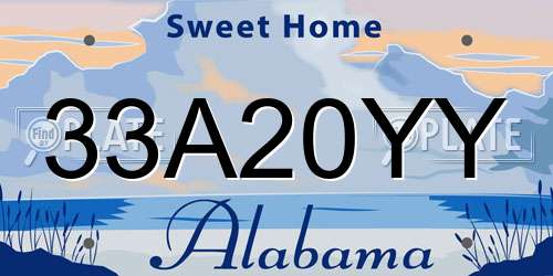 33A20YY Alabama License Plate