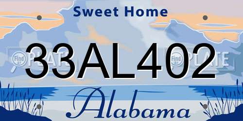 33AL402 Alabama License Plate