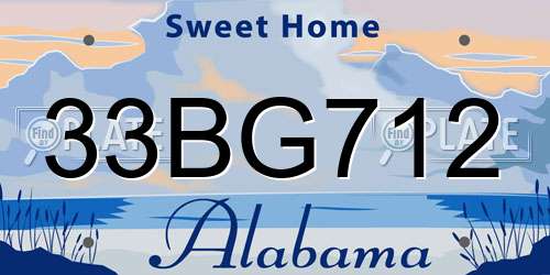 33BG712 Alabama License Plate
