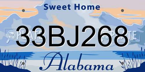 33BJ268 Alabama License Plate