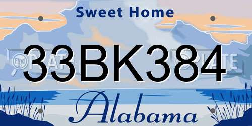 33BK384 Alabama License Plate