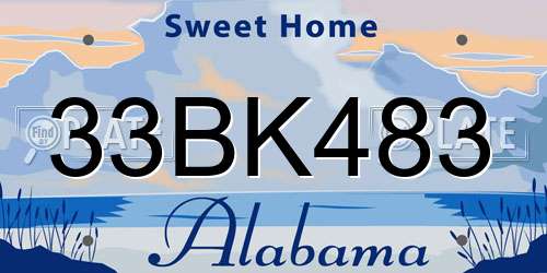 33BK483 Alabama License Plate