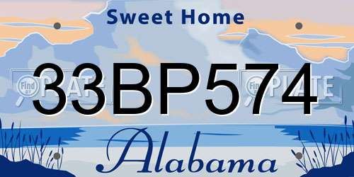 33BP574 Alabama License Plate