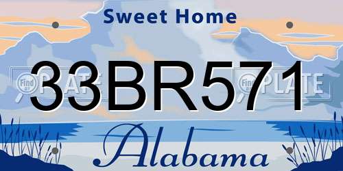 33BR571 Alabama License Plate