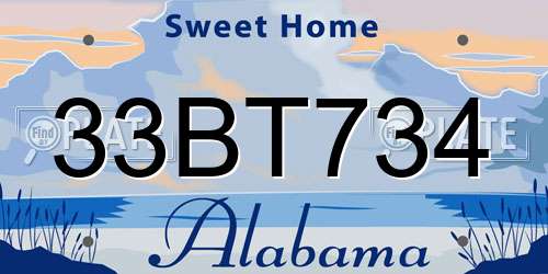 33BT734 Alabama License Plate