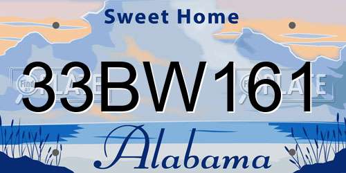 33BW161 Alabama License Plate