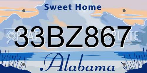 33BZ867 Alabama License Plate