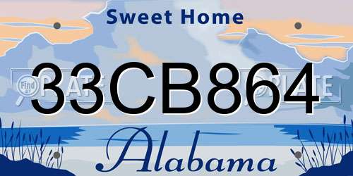 33CB864 Alabama License Plate