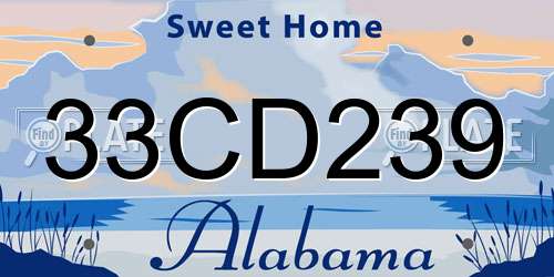 33CD239 Alabama License Plate