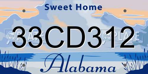 33CD312 Alabama License Plate