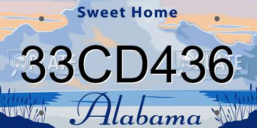 33CD436 Alabama License Plate