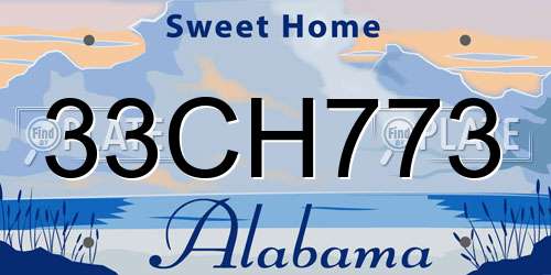 33CH773 Alabama License Plate