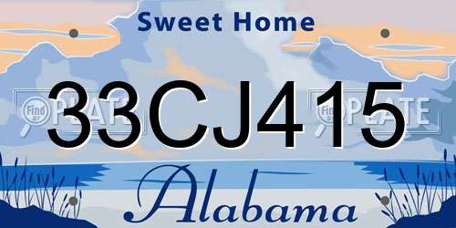 33CJ415 Alabama License Plate