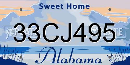 33CJ495 Alabama License Plate