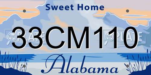 33CM110 Alabama License Plate