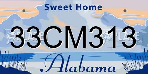 33CM313 Alabama License Plate