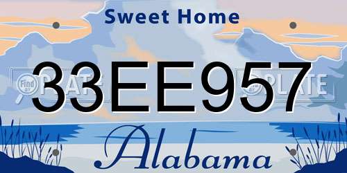 33EE957 Alabama License Plate