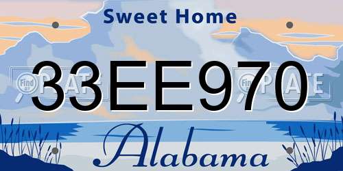 33EE970 Alabama License Plate