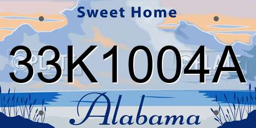 33K1004A Alabama License Plate