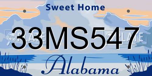 33MS547 Alabama License Plate