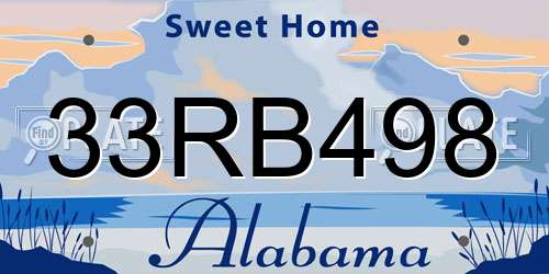33RB498 Alabama License Plate