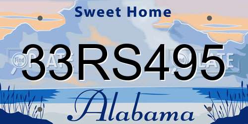 33RS495 Alabama License Plate