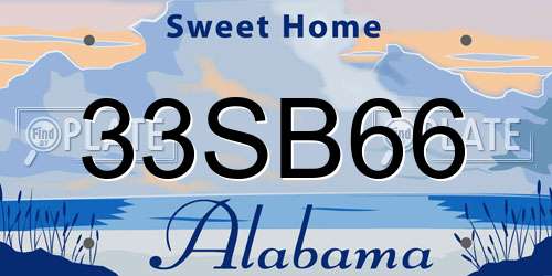 33SB66 Alabama License Plate