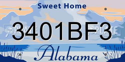 3401BF3 Alabama License Plate