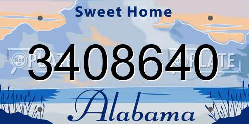 3408640 Alabama License Plate