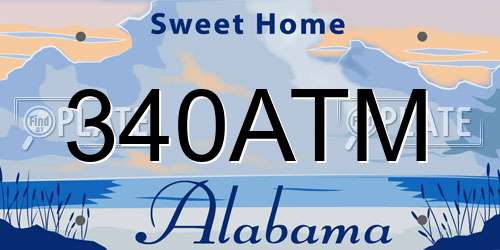 340ATM Alabama License Plate