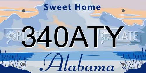 340ATY Alabama License Plate