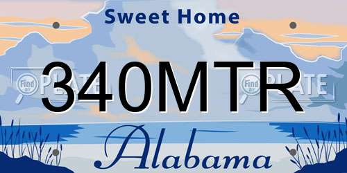 340MTR Alabama License Plate